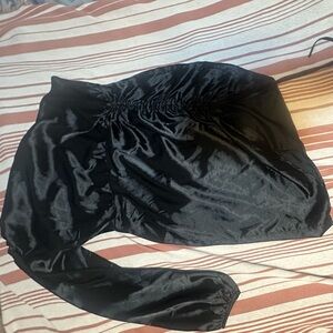 Elegant Black Satin One-Shoulder Dress